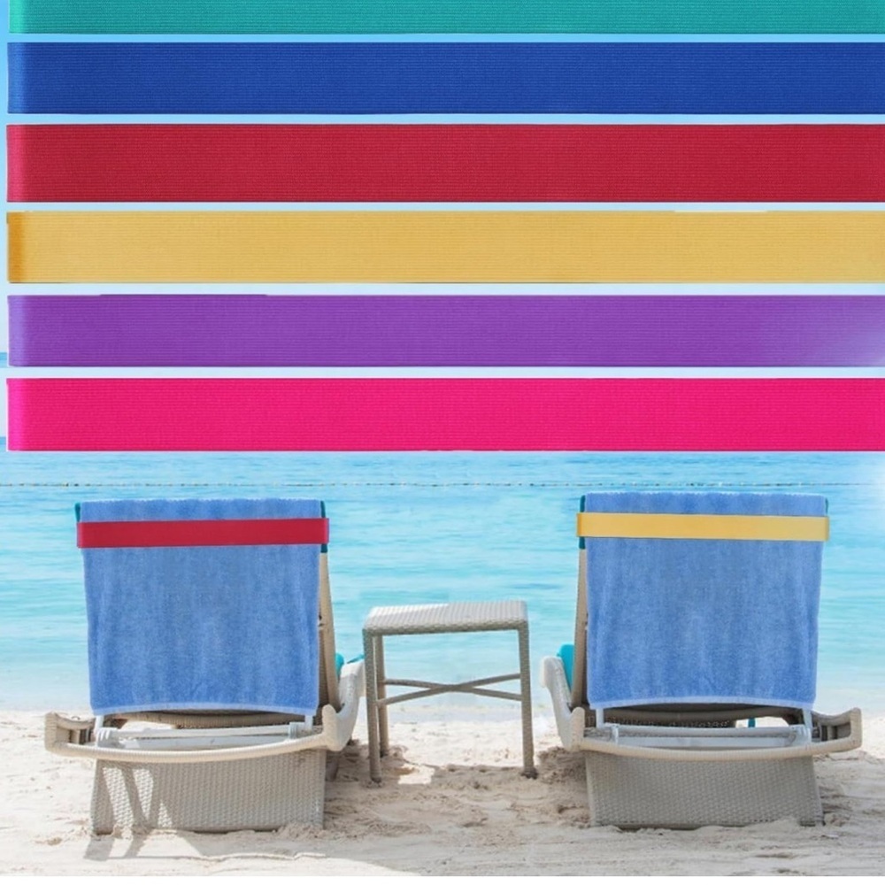 Extra Wide Beach Chair Towel Bands Set of 2 Pool Cruise Vacation Towel Holder